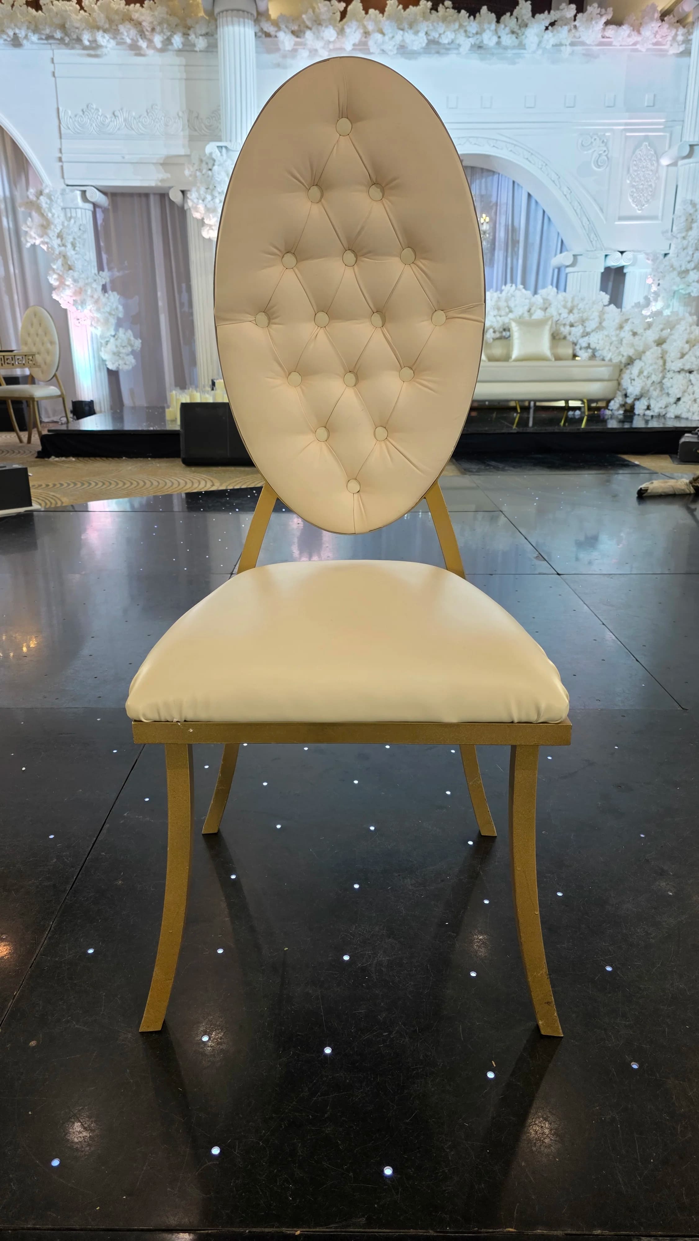frontMetal and leather chair