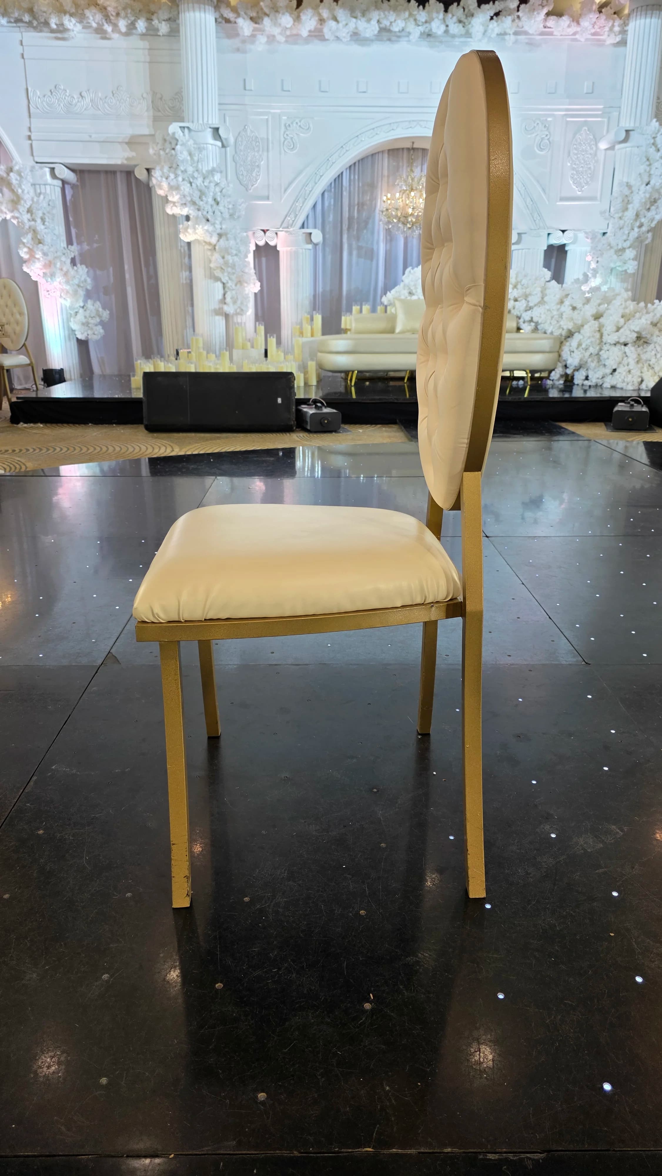 side Metal and leather chair